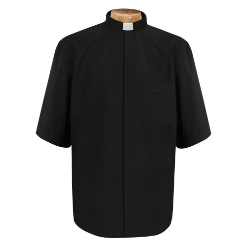 Black Short Sleeve Clergy Shirt 