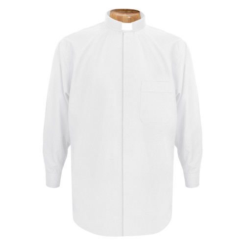 White Long Sleeve Clergy Shirt 