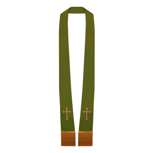 Olive Green Satin Pulpit Stole