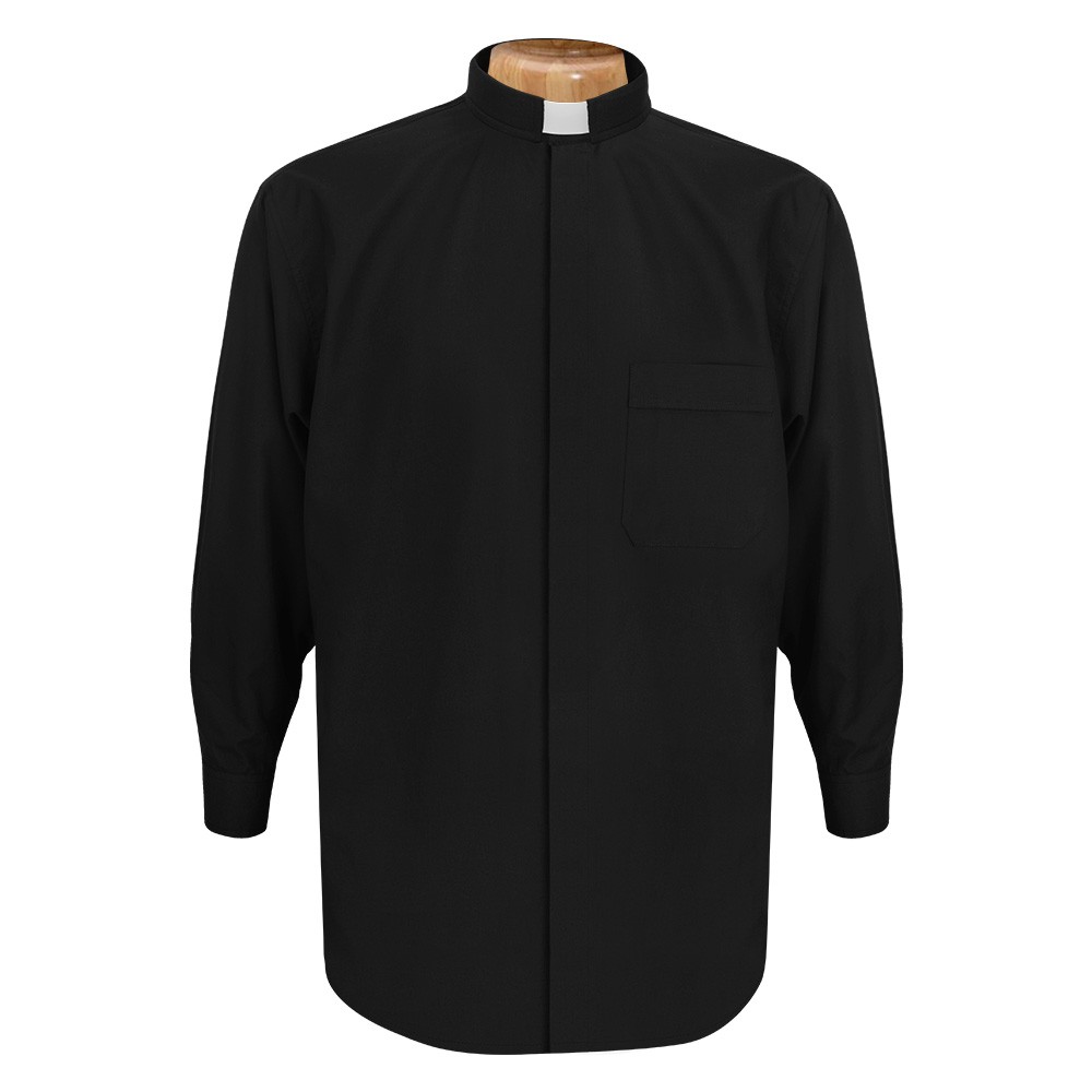 Black Long Sleeve Clergy Shirt 