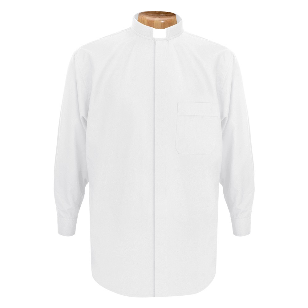 White Long Sleeve Clergy Shirt 