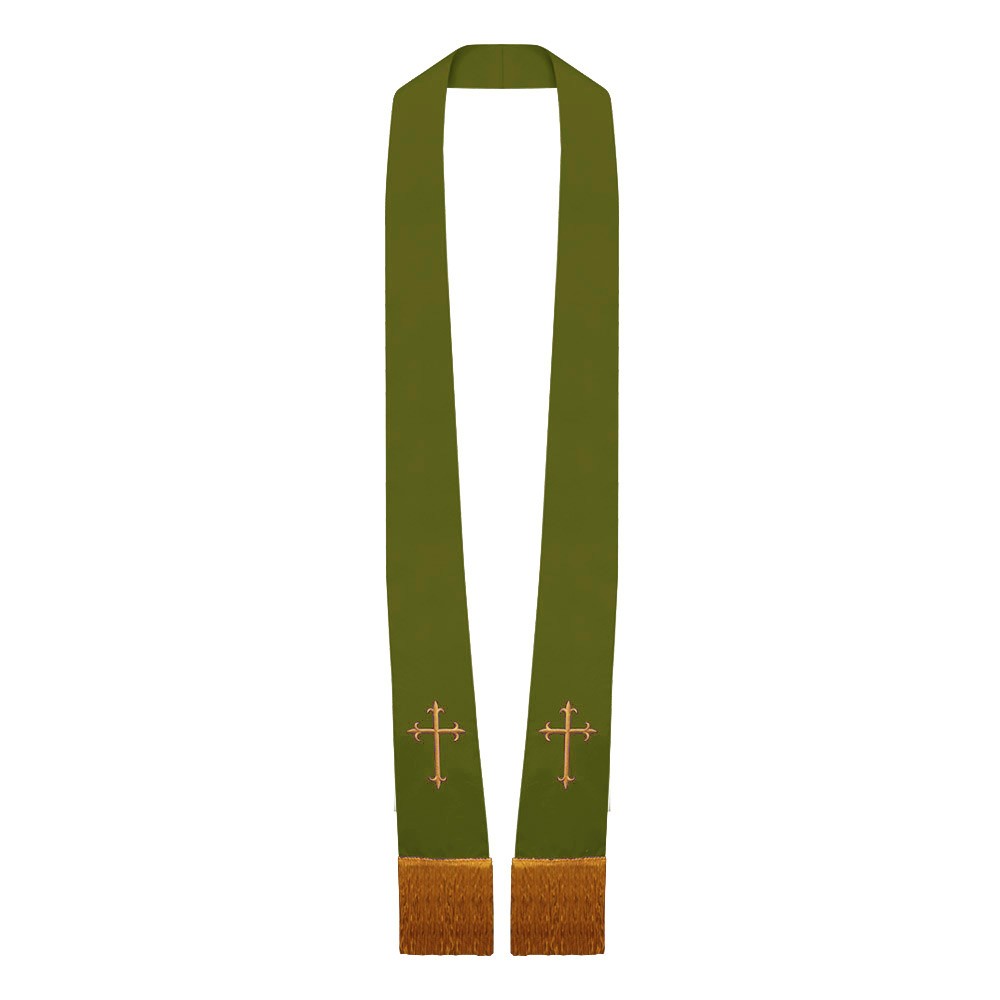 Olive Green Satin Pulpit Stole
